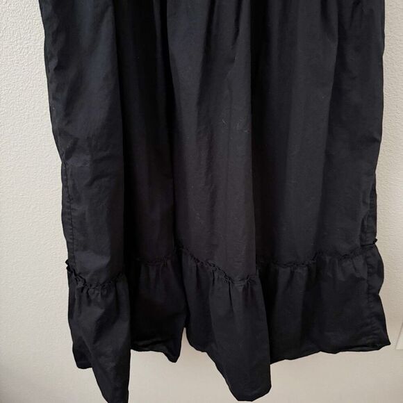 HILL HOUSE | Solid Black Louisa Nap Dress Puffed Puff Sleeves Midi Length | XXL - Picture 3 of 7